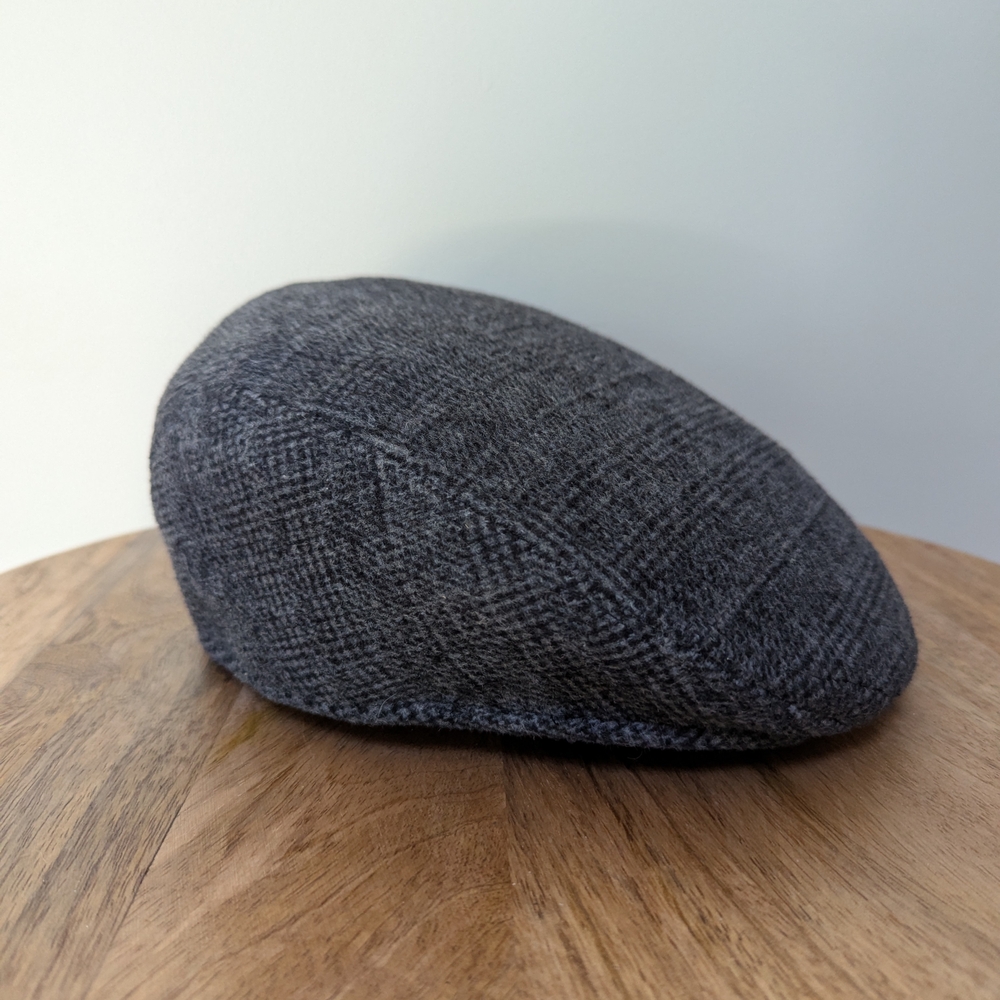 Gray Herringbone Flat Cap